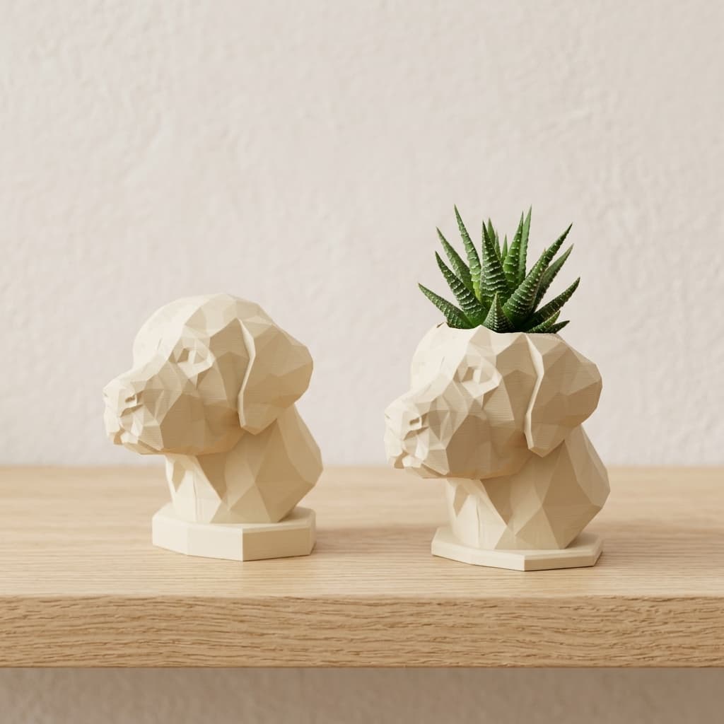 Labrador Figurine & Planter Set
