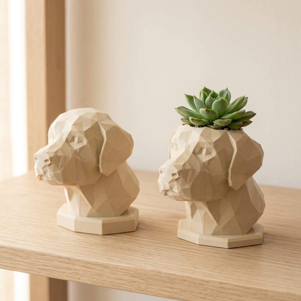 Labrador Figurine & Planter Set