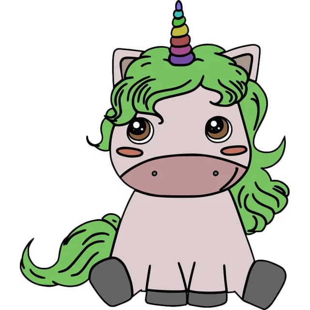 A cartoon unicorn drawing