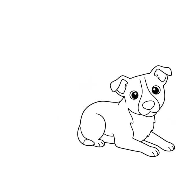 Example: a dog photo drawn as a children’s coloring picture
