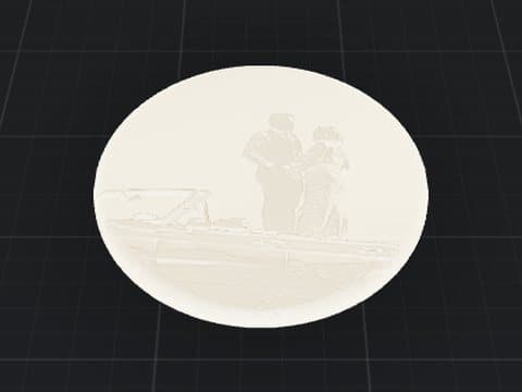 Oval outline, 3D preview