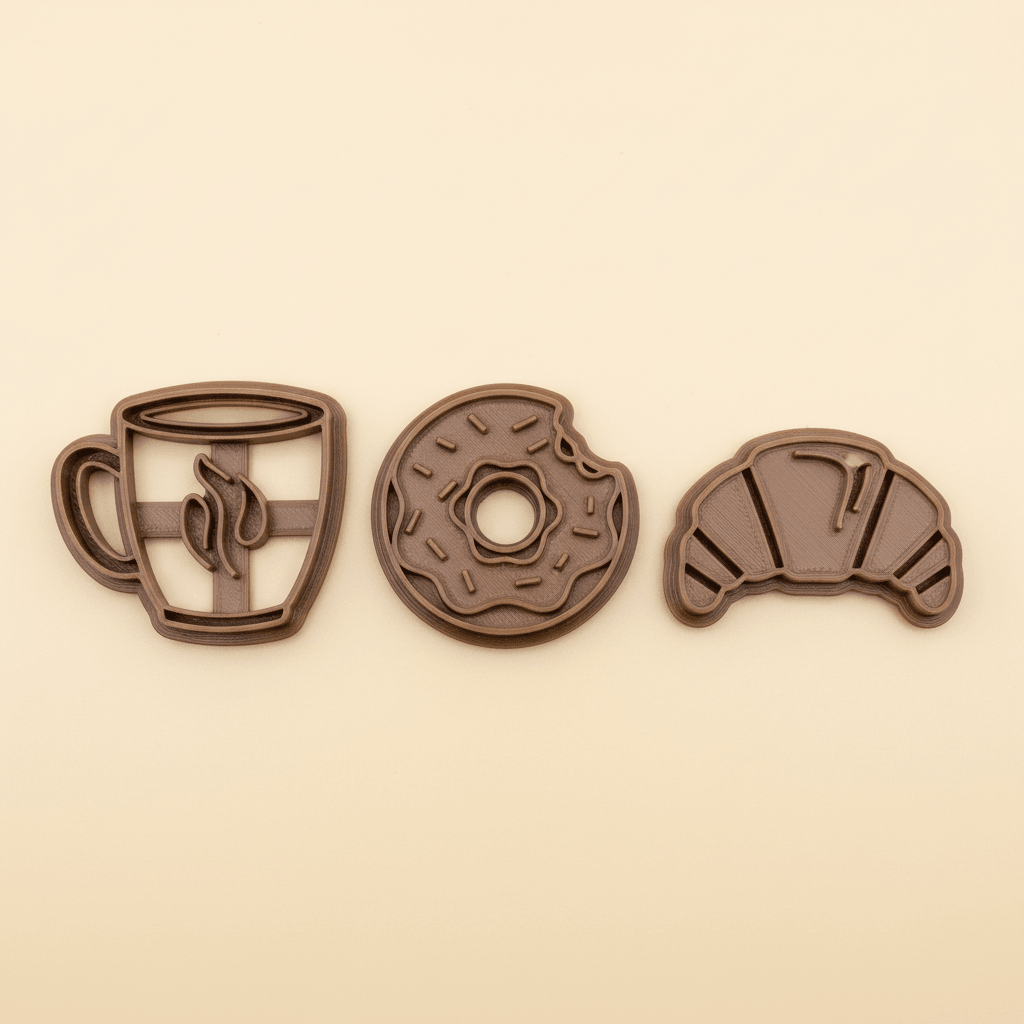 Coffee & Pastries Cookie Stamp & Cutter Set