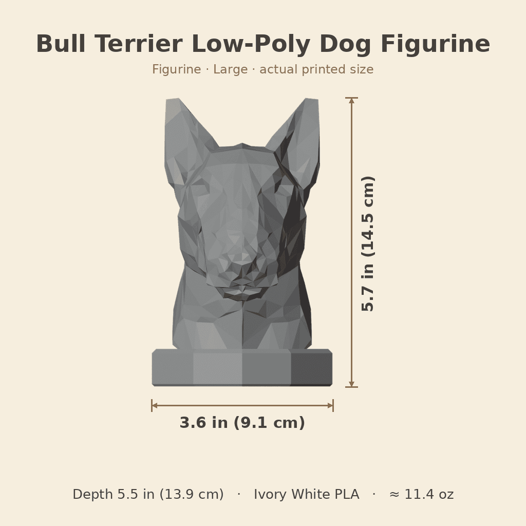 Bull Terrier Low-Poly Dog Figurine — view 4