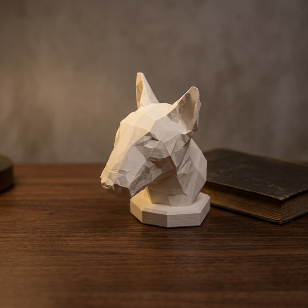 Bull Terrier Low-Poly Dog Figurine