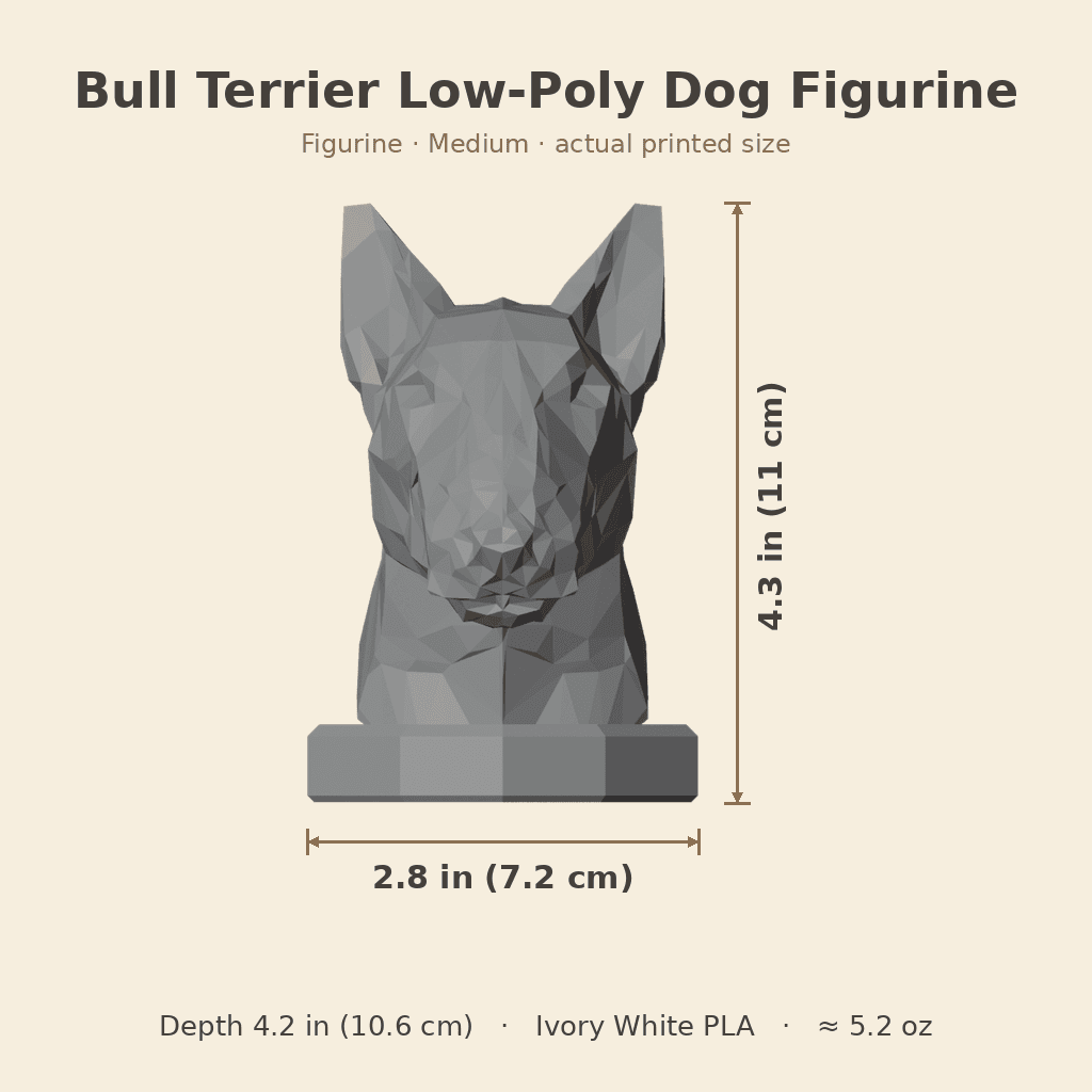 Bull Terrier Low-Poly Dog Figurine — view 4