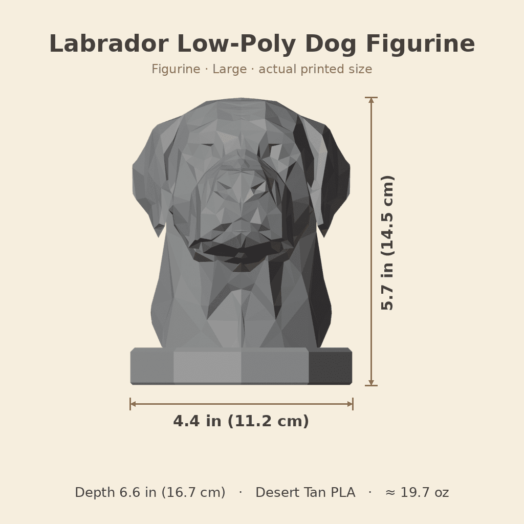 Labrador Low-Poly Dog Figurine — view 4