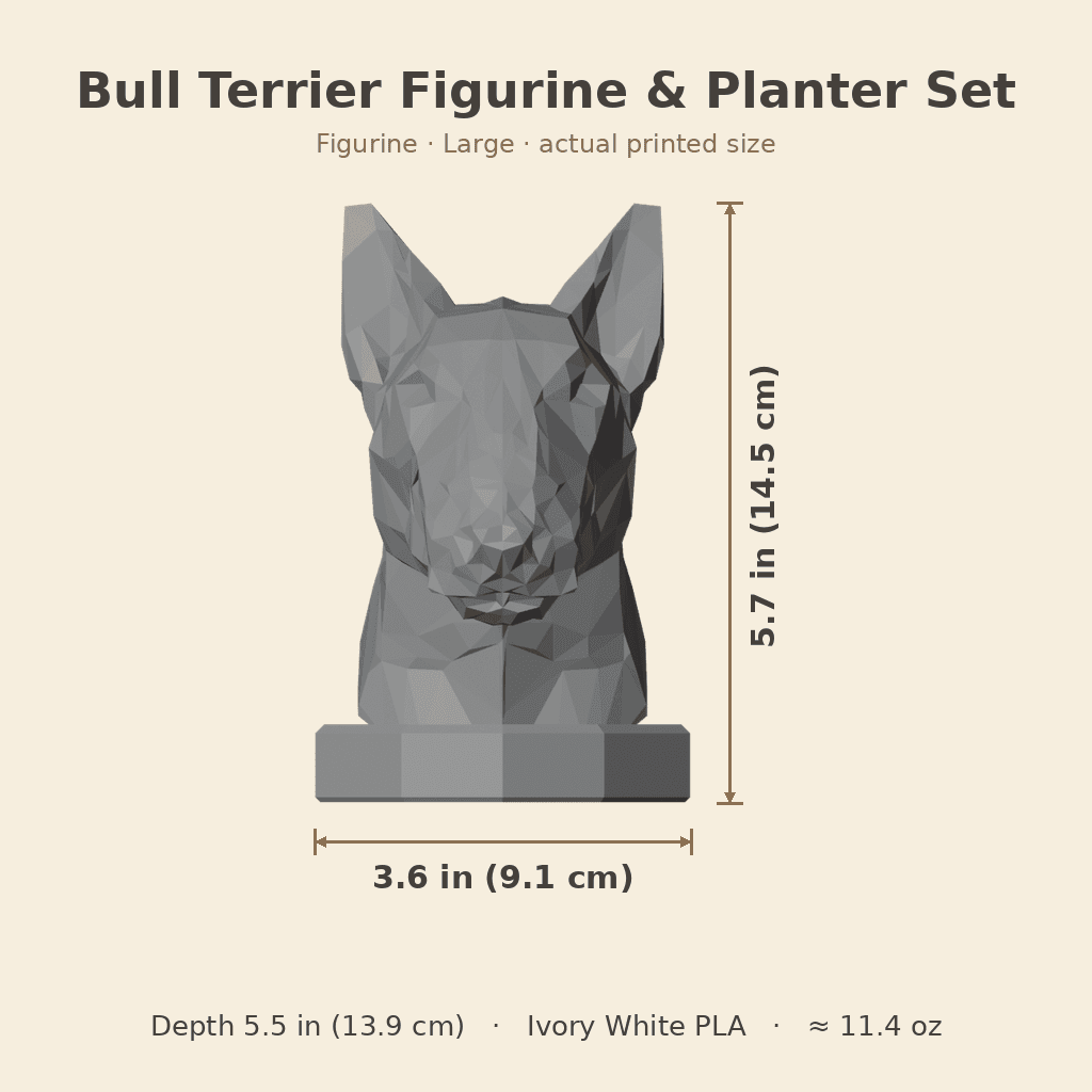 Bull Terrier Figurine & Planter Set — view 4