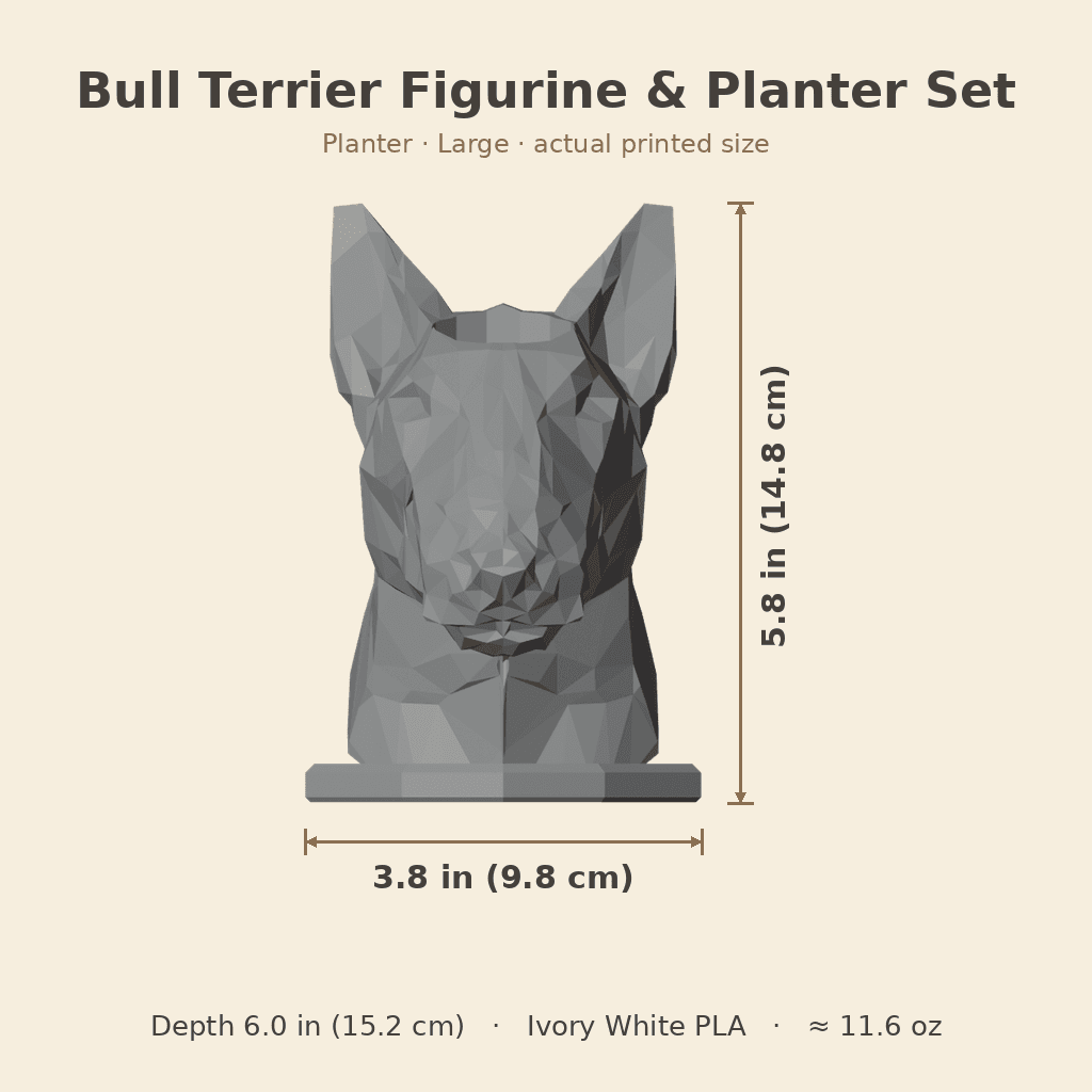 Bull Terrier Figurine & Planter Set — view 5