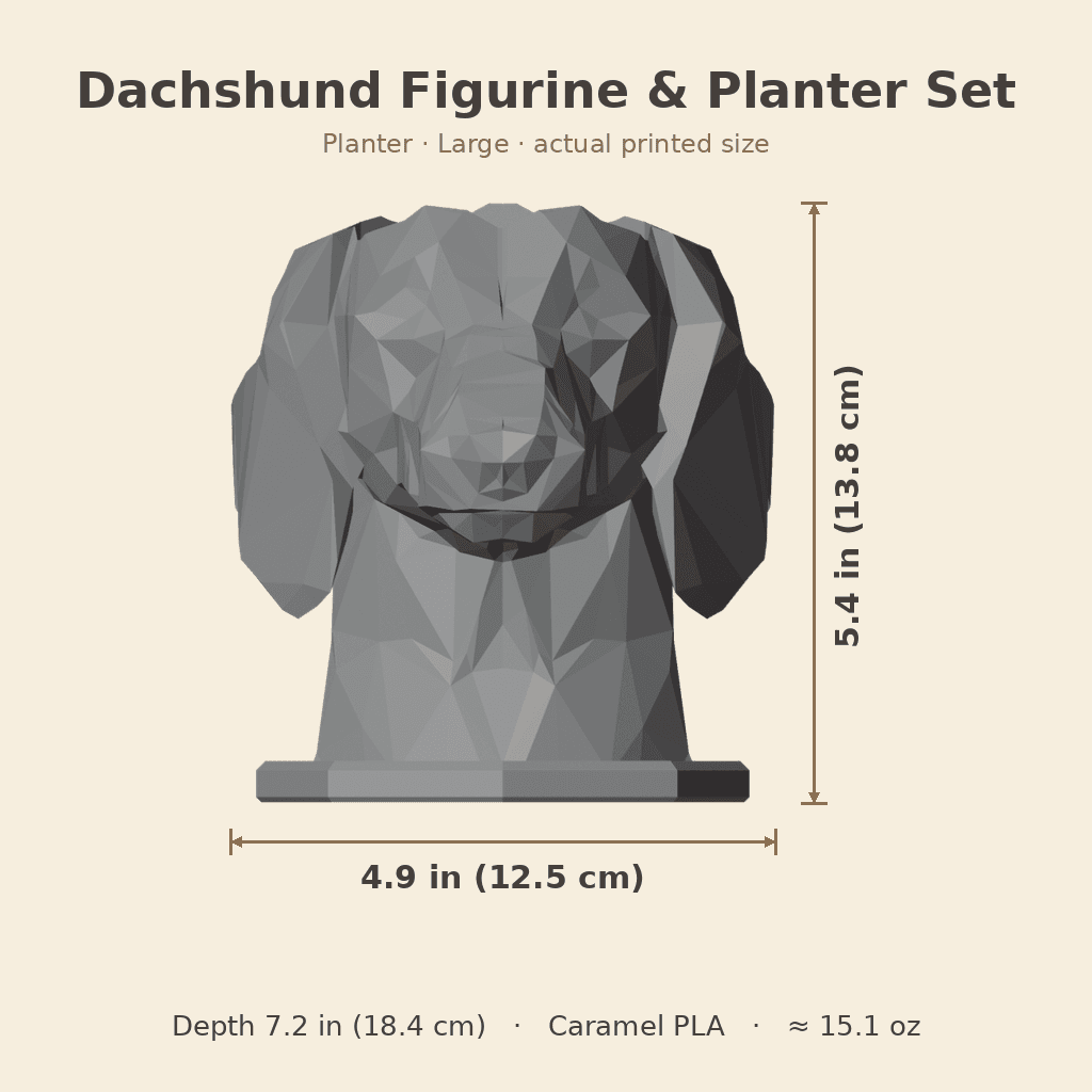 Dachshund Figurine & Planter Set — view 5