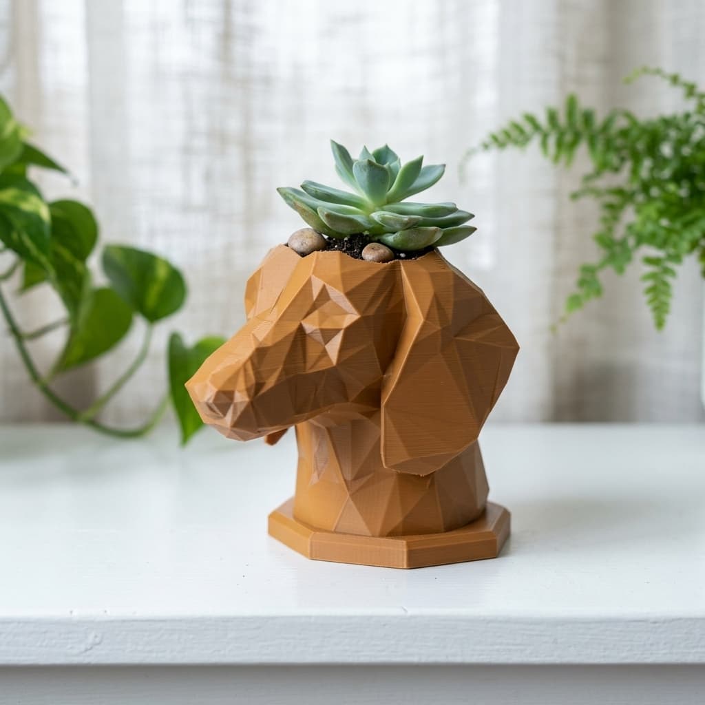 Dachshund Figurine & Planter Set — view 3