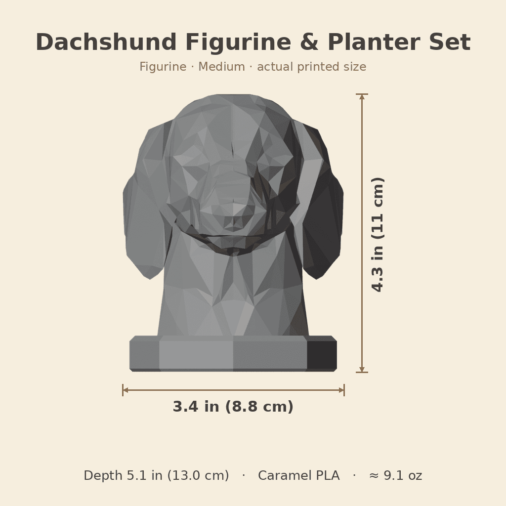 Dachshund Figurine & Planter Set — view 4
