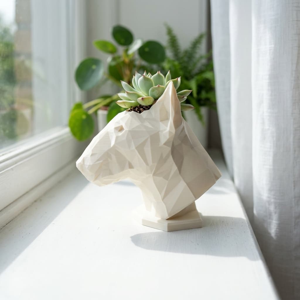 Bull Terrier Low-Poly Dog Planter — view 2