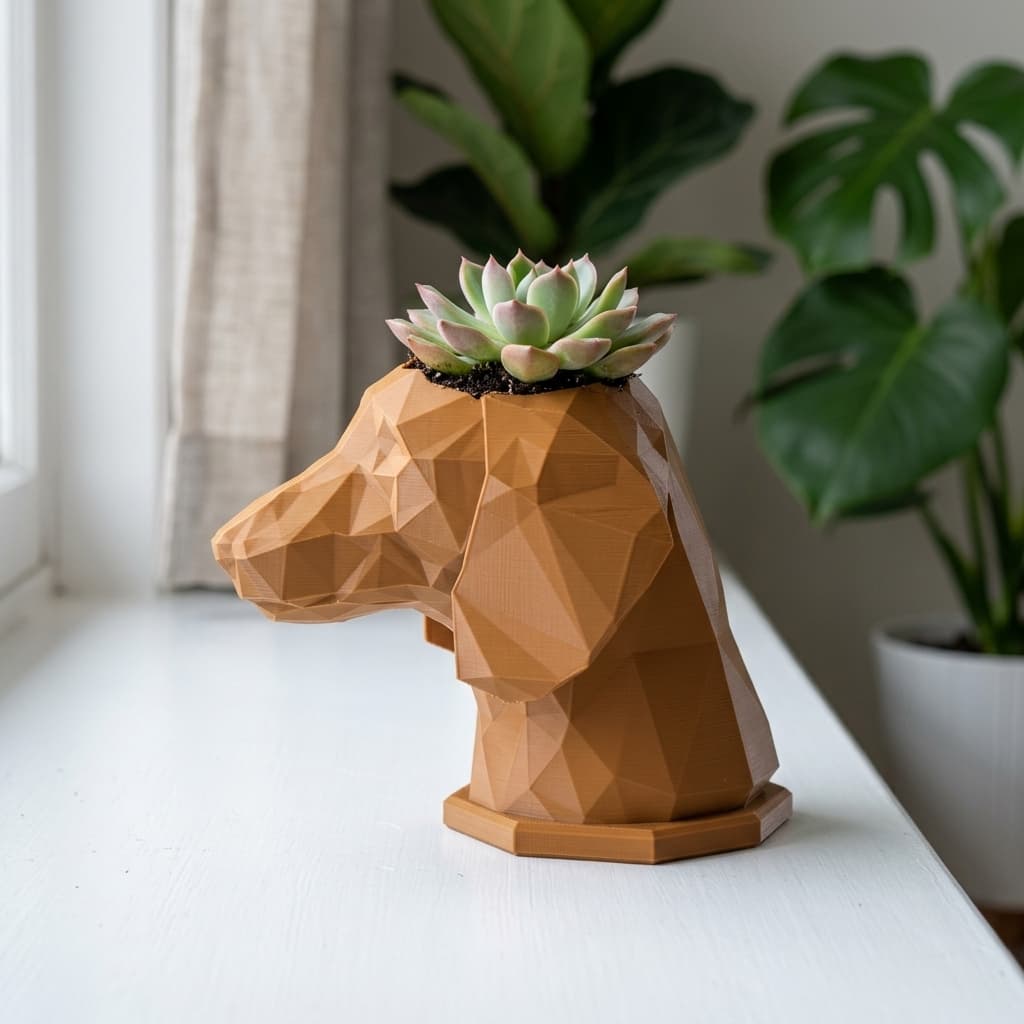 Dachshund Low-Poly Dog Planter — view 2