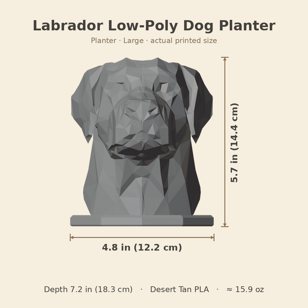 Labrador Low-Poly Dog Planter — view 4