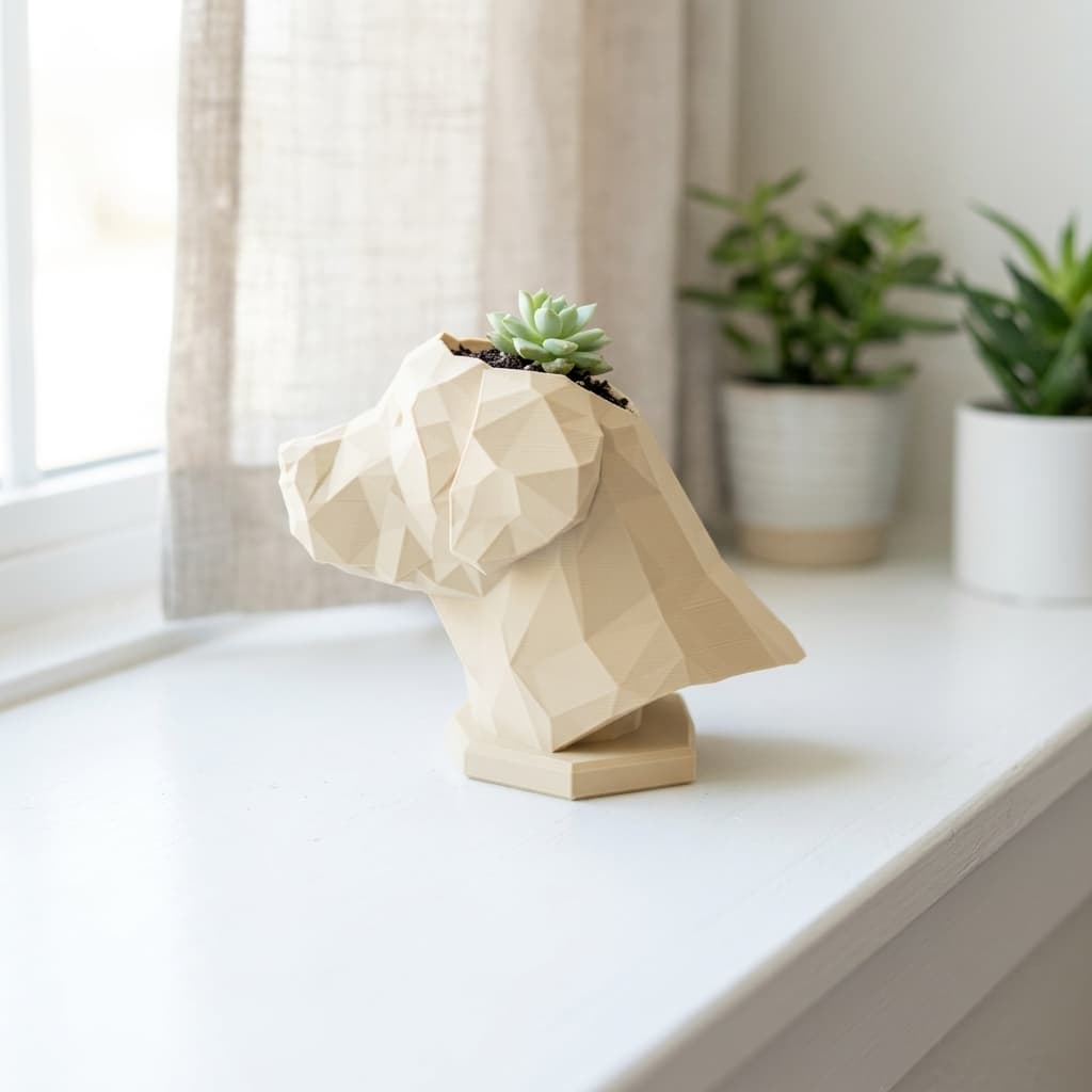Labrador Low-Poly Dog Planter — view 2