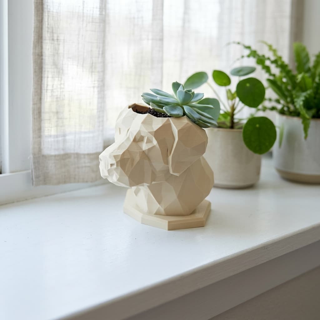 Labrador Low-Poly Dog Planter