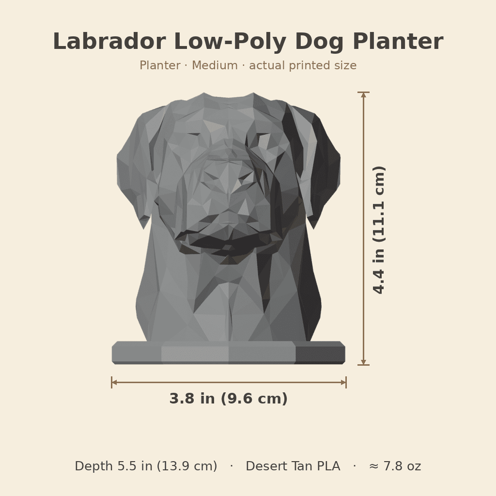 Labrador Low-Poly Dog Planter — view 4
