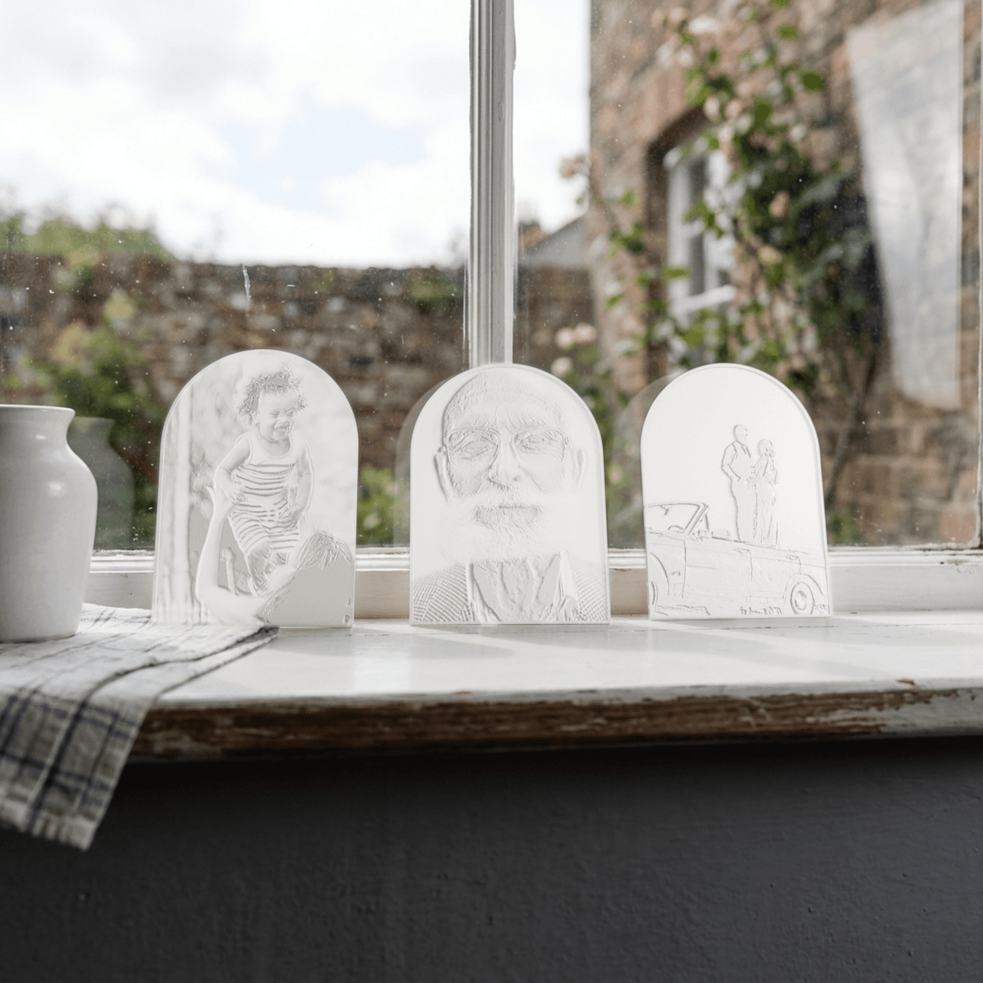 Custom Lithophane — three replacement photo panels